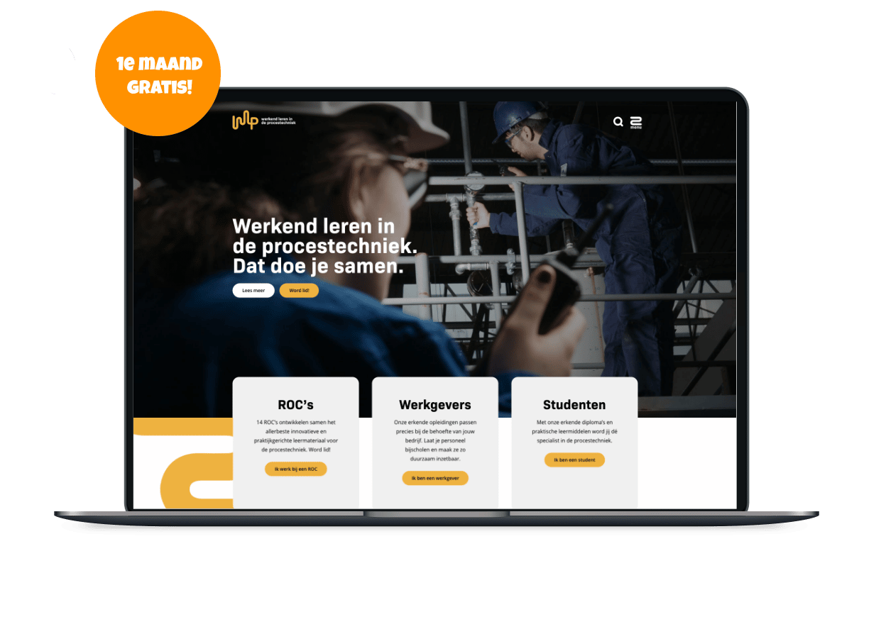 Monkey Vision - Wordpress Hosting Monkey Vision - mockup header werkend leren eerste mnd gratis